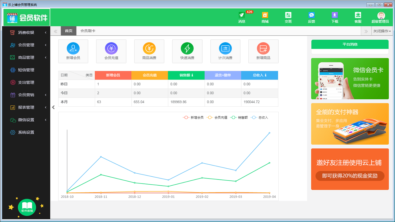 云上铺培训中心会员管理系统