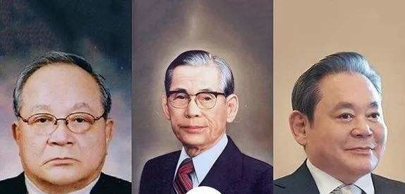 从左到右依次为：李孟熙、李秉喆、李健熙