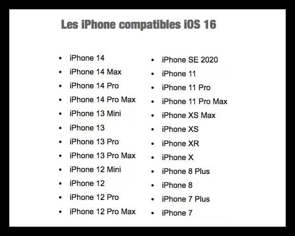 ios16支持哪几款机型